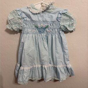 Light Blue Floral Kids Dress